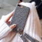 英伦千鸟格7plus苹果手机壳带挂脖挂绳iPhoneX套8p女6s